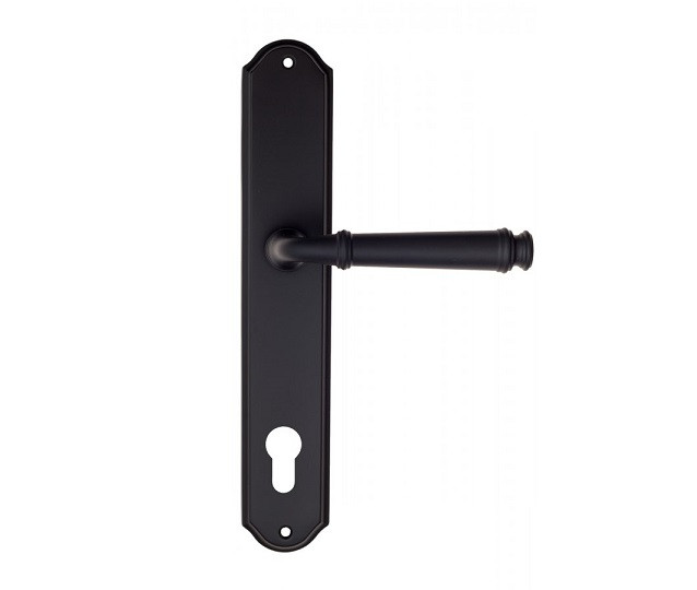 Дверная ручка на планке Fratelli Cattini FARFALLA CYL PL02-NM матовый черный