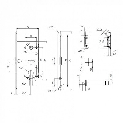 Корпус замка PUNTO ML85-50/BL ND ночная пустыня