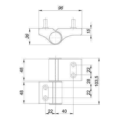 Петля дверная PUNTO IN-U2-120A-3D RAL 8017 коричневый АНКЕРНАЯ