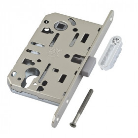 Корпус врезного замка магнитный под цилиндр AGB MEDIANA POLARIS B06103.50.06.640 с ответной планкой хром