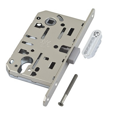 Корпус врезного замка магнитный под цилиндр AGB MEDIANA POLARIS B06103.50.06.640 с ответной планкой хром
