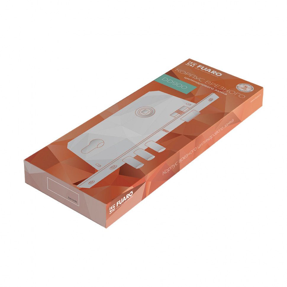 Корпус врезного замка с защёлкой FUARO 900 3MR/CP W/B хром