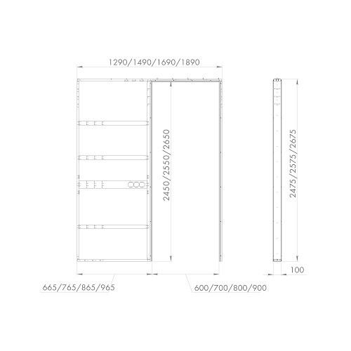 Пенал для скрытой раздвижной ARMADILLO системы SLD.Comfort-PENAL caseta 900/2600