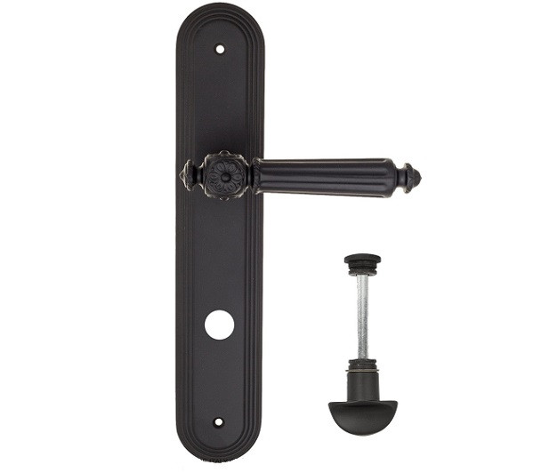 Дверная ручка на планке Fratelli Cattini TORCELLO WC-2 PL288-NM матовый черный
