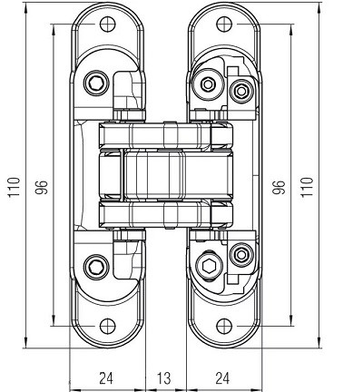 KUBICA K8060 ATOMIKA SLIM DXSX OS петля скрытая универсальная МАТОВОЕ ЗОЛОТО 60 kg