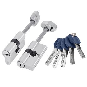 Цилиндровый механизм со штоком PUNTO Z407/90 mm (55+10+25) CP хром 5 кл