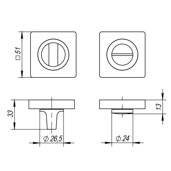 Ручка поворотная PUNTO BK6 ZQ SN/CP-3 матовый никель/хром
