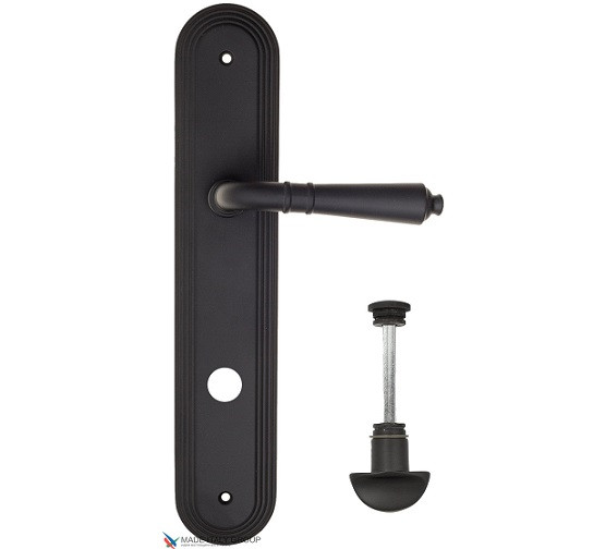 Дверная ручка на планке Fratelli Cattini TOSCANA WC-2 PL288-NM матовый черный