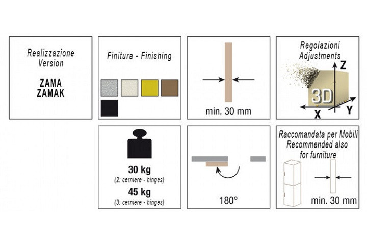 KUBICA 6400 DXSX NS петля скрытая универсальная самоцентрующаяся МАТОВЫЙ НИКЕЛЬ 45 kg