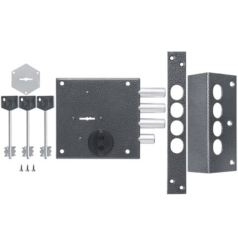 Замок накладной сувальдный с задвижкой KERBEROS 111.11.043 5 кл.