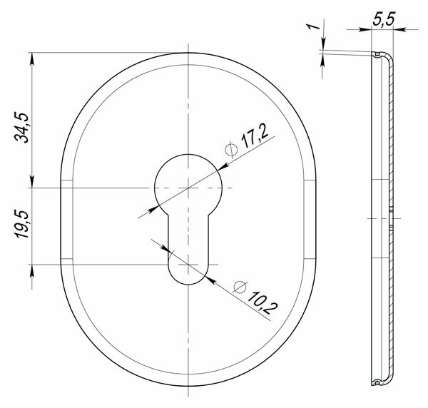 Накладка декоративная на цилиндр FUARO ESC 473 AB БРОНЗА