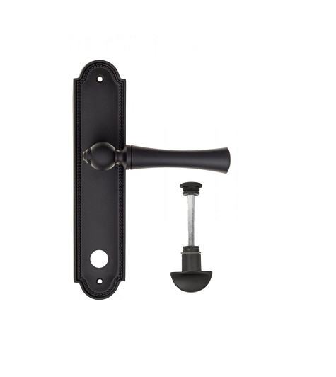 Дверная ручка на планке Fratelli Cattini FOGGIA WC-2 PL248-NM матовый черный