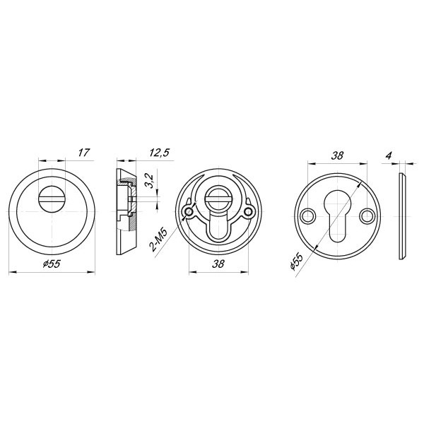 Броненакладка PUNTO A5513 AB бронза винт M5x90