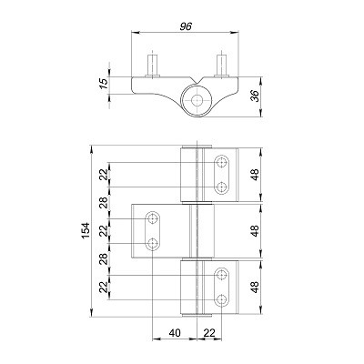 Петля дверная PUNTO IN-U3-150A-3D RAL 9016 белый АНКЕРНАЯ
