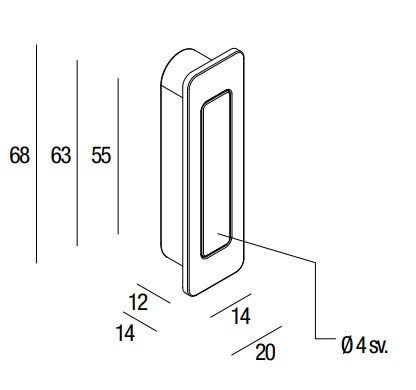 Ручка для раздвижных дверей Pamar MN 295Z E130 черный