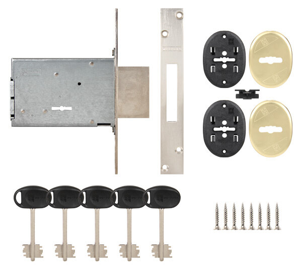 Замок врезной сувальдный MOTTURA 40.701.60 с ответной планкой без накладок