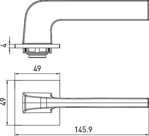 Ручка дверная ARCHIE VERGE BEND S.CHROME Матовый хром