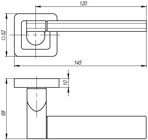Ручка дверная PUNTO GALAXY QR GR/CP-23 графит/хром