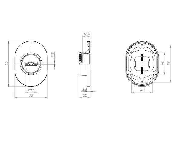 Накладка декоративная на сувальдный замок FUARO ESC.S-auto.RLR/U/R.477 SSG-39 сатинированное золото