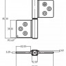 Петля карточная MORELLY CH-R 85X82 B с круглой осью разобранная черный