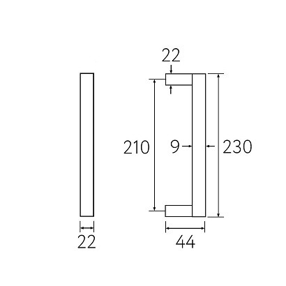 Ручка скоба Fratelli Cattini BIBLO 230мм (210мм) KD золото крайола