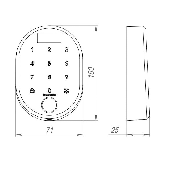 Кодовая панель с отпечатком пальца ARMADILLO CD.B RT01.02 BL Черный