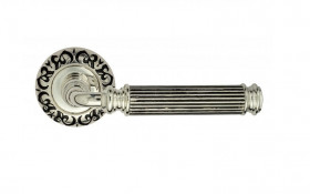 Ручка дверная Venezia MOSCA D4 натуральное серебро/черный