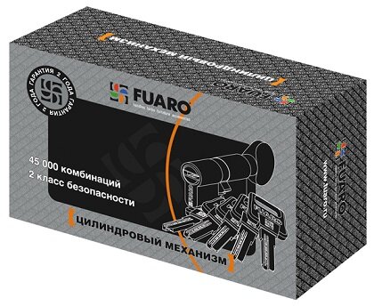 Цилиндровый механизм с вертушкой FUARO R602/90 mm (45+10+35) CP хром 5 кл