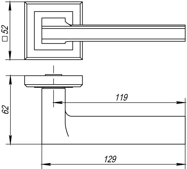 Ручка дверная PUNTO BLADE QL GR/CP-23 графит/хром