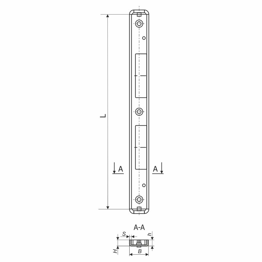 Ответная планка ГАРДИАН к замку PROFI 11.535 правая /151:183/