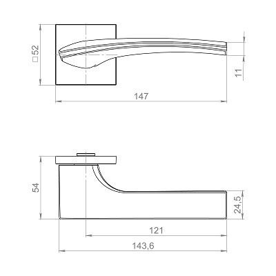 Ручка дверная FUARO K.ZL52.ETALON BL-24 черный