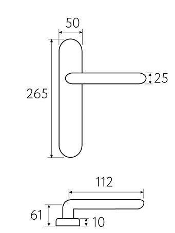 Дверная ручка на планке Fratelli Cattini FOGGIA WC-2 PL257-BS матовая латунь