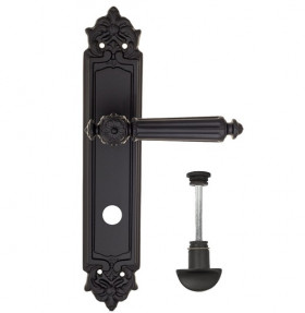 Дверная ручка на планке Fratelli Cattini TORCELLO WC-2 PL96-NM матовый черный