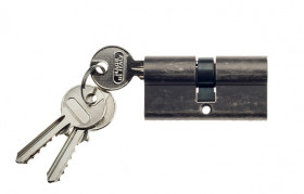 Цилиндровый механизм ключ-ключ Venezia 25/10/25 античное серебро