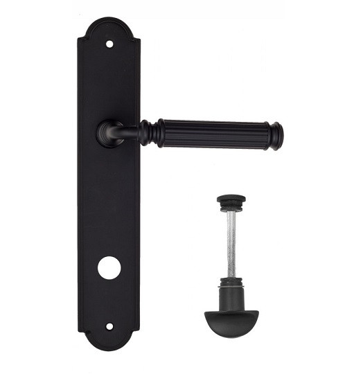 Дверная ручка на планке Fratelli Cattini ENCIA WC-2 PL257-NM матовый черный