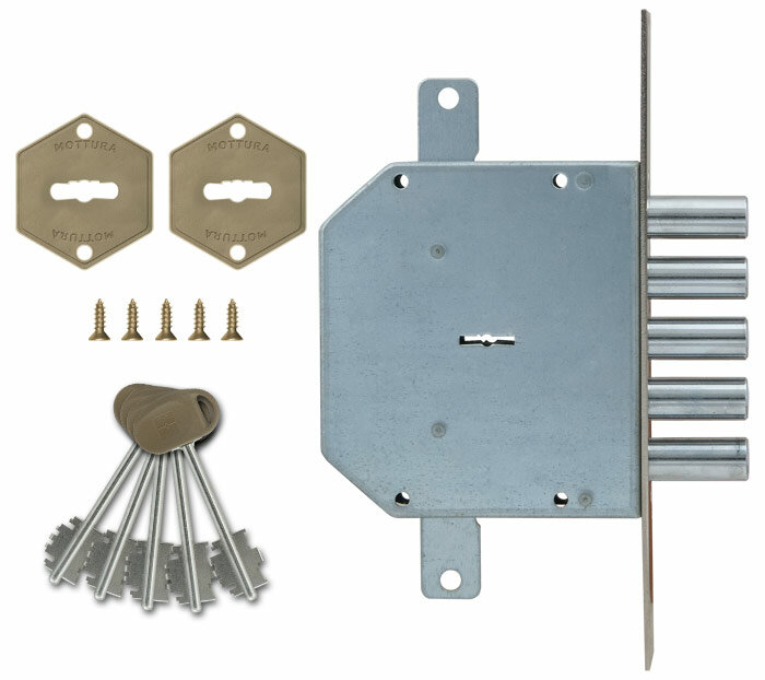 Замок врезной сувальдный MOTTURA 50.798-D правый ключ 40 мм без накладок