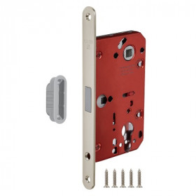 Замок межкомнатный под цилиндр FUARO MAGNM85C-50/BL INOX SN-3 матовый никель блистер