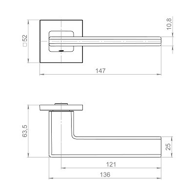 Ручка дверная FUARO K.ZL52.HORIZON BL-24 черный