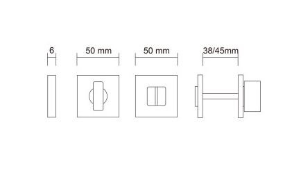 Завертка сантехническая PORTA DI PARMA WC.022.05 Матовый графит