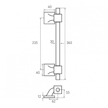 Ручка скоба Fratelli Cattini ATLANTA 365 мм (235 мм) CS матовый хром