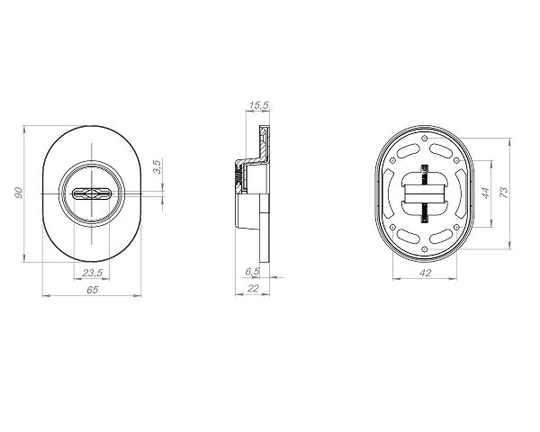 Накладка декоративная на сувальдный замок FUARO ESC.S-auto.RL/U/K.477 SSC-16 сатинированный хром