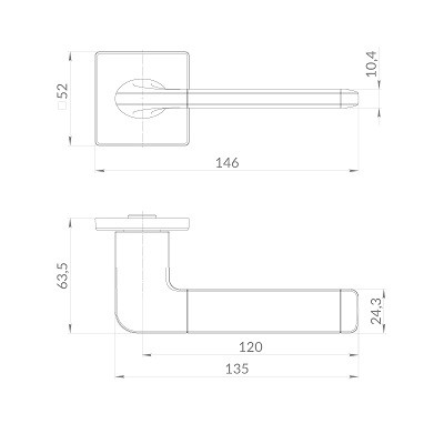 Ручка дверная PUNTO K.EST.Q52.AVALON SN-3 матовый никель