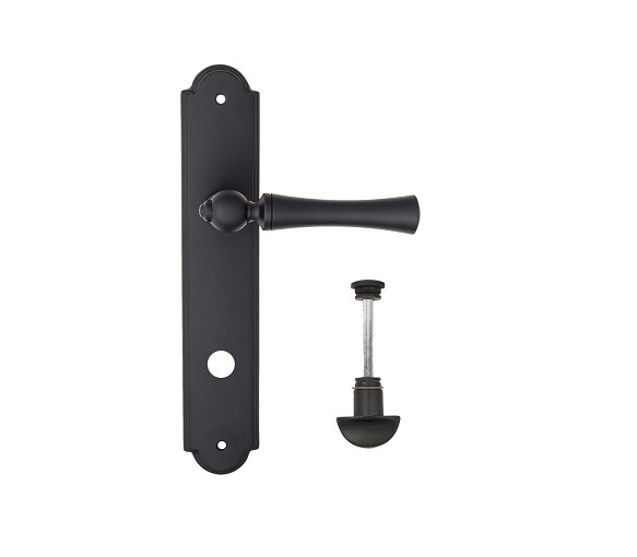 Дверная ручка на планке Fratelli Cattini FOGGIA WC-2 PL257-NM матовый черный