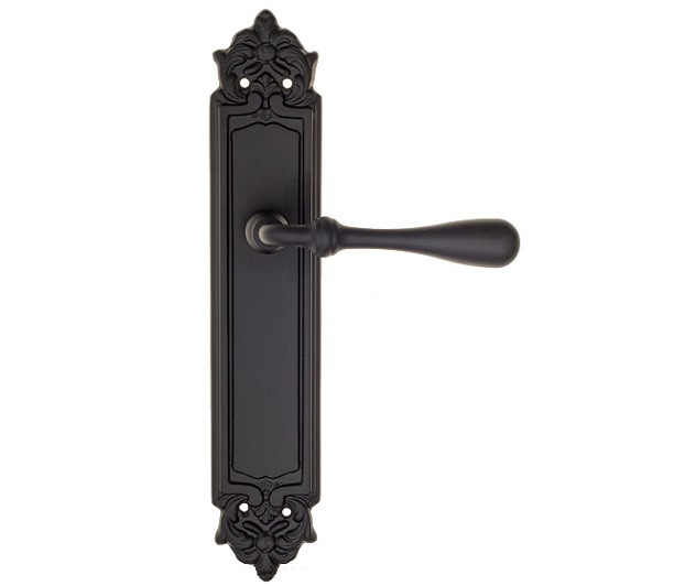 Дверная ручка на планке Fratelli Cattini RETRO PL96-NM матовый черный