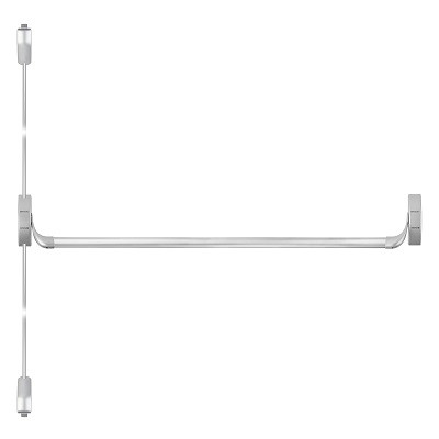 Ручка-штанга нажимная FUARO AP.1900C push-bar с тягами для двухстворчатых профильных дверей SL серебро
