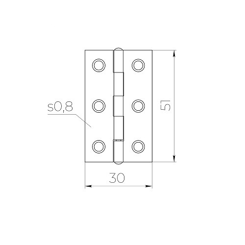 Петля карточная AJAX LM/IN30x50x1U YZN желтый цинк 2 шт