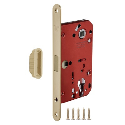 Замок межкомнатный под цилиндр FUARO MAGNM85C-50/BL INOX SSG-39 сатинированное золото блистер