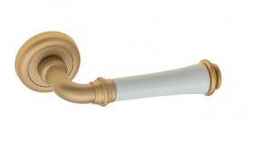 Ручка дверная Fratelli Cattini GRACIA CERAMICA BIANCO D1-BS матовая латунь