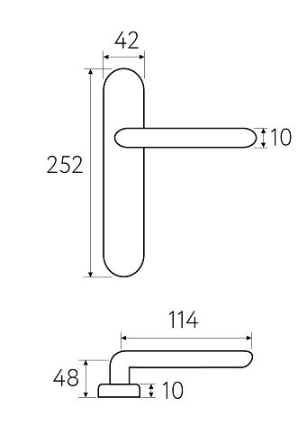 Дверная ручка на планке Fratelli Cattini LUCCIA PL02-NM матовый черный
