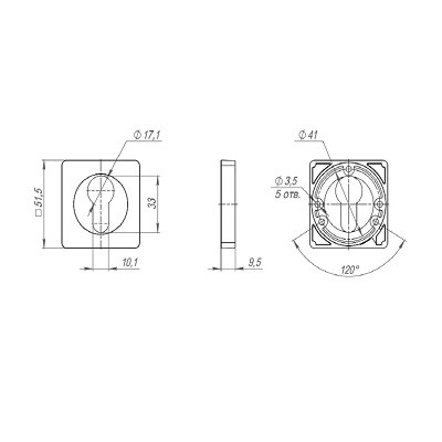Накладка под цилиндр AJAX ET.K.JK51.IND BL-24 черный